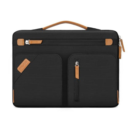 MOSISO 360 Protective Laptop Case 13.3 inch, 13 inch Laptop Sleeve Compatible with MacBook Neo/Air 13.6/Pro 13/Pro 14, HP Dell ASUS Lenovo, Side Open Carrying Bag with 4 Accessory Pockets&Handle,Black