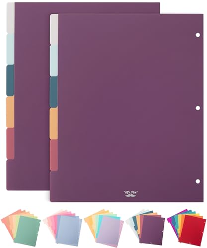 Mr. Pen- Dividers for 3 Ring Binder, 2 Sets, 6 Pack/Set, 12 pcs | Letter Size, Binder Dividers with Tabs for Student, Teacher, Office, Home Organizers - color: Retro, size: 2 Sets