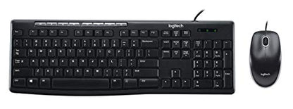 Logitech MK200 Media Combo Full Size Wired Keyboard with Mouse - Black | Full size wired keyboard with easy-access media controls, high-definition optical mouse, plug and play USB connection - size: One Size