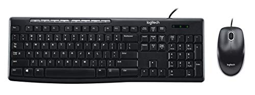 Logitech MK200 Media Combo Full Size Wired Keyboard with Mouse - Black | Full size wired keyboard with easy-access media controls, high-definition optical mouse, plug and play USB connection - size: One Size