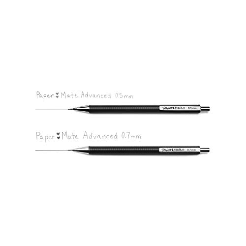 Paper Mate Advanced Mechanical Pencils 0.7mm, #2 Pencils, Premium Metal Pencil Barrel, Office Supplies, Drafting Pencils, Aesthetic School Supplies, Gun Metal Gray and Rose Gold, 2 Count - style: 0.7mm
