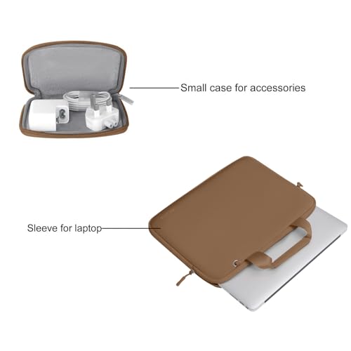 MOSISO Laptop Case 16 inch, 15-15.6 inch Laptop Sleeve Bag Compatible with MacBook Pro 16, HP Acer Dell Lenovo ASUS, Neoprene Carrying Computer Bag with Handle&Detachable Small Case, Mocha - color: Mocha, size: 16 inch
