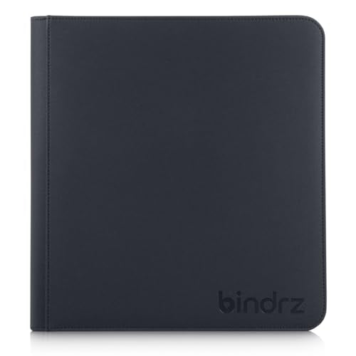 bindrz 12 Pocket Zipper Binder for 480 Sleeved Trading Cards - Side Loading Pockets Album - Archival Safe Material and Compatible with TCG MTG and Sports Collectibles (Black) - color: Black