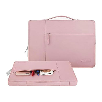 MOSISO Laptop Case 13.3 inch, 13-13.3 inch Laptop Sleeve with Handle Compatible with MacBook Air/Pro 13/Pro 14 M5 M4 M3 M2 M1,HP Dell ASUS Lenovo, Polyester Multifunctional Computer Bag, Pink - color: Pink, size: 13.3 inch