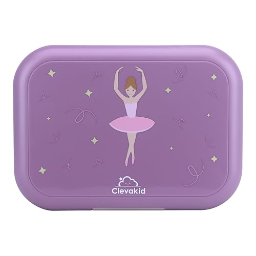 Bento Midi Lunch Box with carrying handle – 4 No-Mix Compartments | Microwave & Dishwasher Safe,Removable Tray | 900ML OZ (Purple Dark Powder Clevapirouette Friend) - color: Purple Dark Powder Clevapirouette Friend