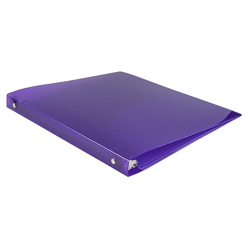 JAM PAPER Plastic 0.5 inch Binder - Purple 3 Ring Binder - Sold Individually - color: Purple, size: 0.5 inch
