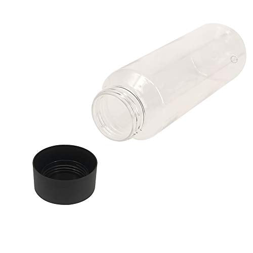 zmybcpack 24 Pack 10 OZ (300 ml) Clear PET Plastic Juice Bottles with Black Lids - Plastic Smoothie Bottles Ideal for Juice, Milk, Homemade Beverages - size: 10 OZ 24 pack (black lids)