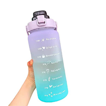 ASkinds 64oz Large Capacity Sports Water Bottles with Straw, Motivational Water Bottle with Time Marker & Bouncing Straw for Men Women Student to Office Gym Workout Travel Long Distance(2000ml)
