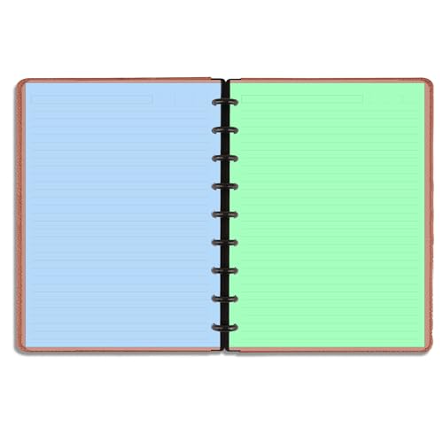 9 Disc Discbound Refill Paper, Loose Leaf Paper, 9 Disc Prepunched Paper for Happy Planner Inserts, 5 Colors(20 Sheets/C), Total 100 Sheets/200 Pages, College Ruled, 110gsm, 7 X 9.2.5 Inch - size: 100 Sheets