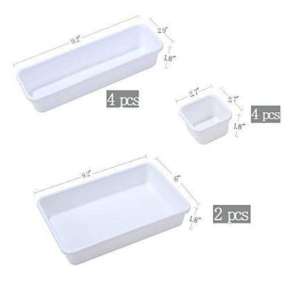 Interlocking Desk Drawer Organizer Separators for Kitchen, Bathroom, Makeup, Office (Set of 10)