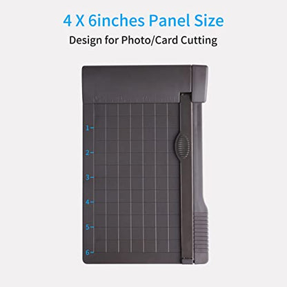 Paper Cutter Mini Paper Trimmer Guillotine Cutter 6 Inch (160mm) Grid Line Panel Scale Paper Cutter for Craft Paper Photo and Cardstock Label Craft Supplies for Office Home School (Dark Grey) - color: Dark Grey
