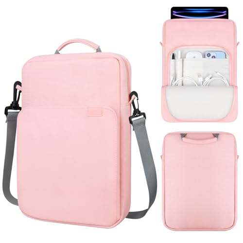 Tablet Sleeve Bag for 13 inch iPad Air (M4/M3/M2) 2026, 13 inch iPad Pro (M5/M4), 12.9" iPad Pro (6th/5th/4th/3rd Gen), Galaxy Tab S10+ S9+ with Magic Keyboard, Protective iPad Case Bag, Pink - color: Pink