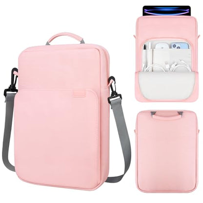 Tablet Sleeve Bag for 13 inch iPad Air (M4/M3/M2) 2026, 13 inch iPad Pro (M5/M4), 12.9" iPad Pro (6th/5th/4th/3rd Gen), Galaxy Tab S10+ S9+ with Magic Keyboard, Protective iPad Case Bag, Pink - color: Pink