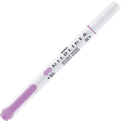 Zebra® Mildliner Double-Ended Highlighters, Chisel/Fine Point, White Barrels, Assorted Ink Colors, Pack of 15 Highlighte