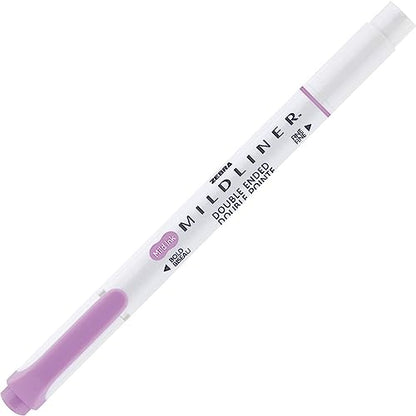 Zebra® Mildliner Double-Ended Highlighters, Chisel/Fine Point, White Barrels, Assorted Ink Colors, Pack of 15 Highlighte