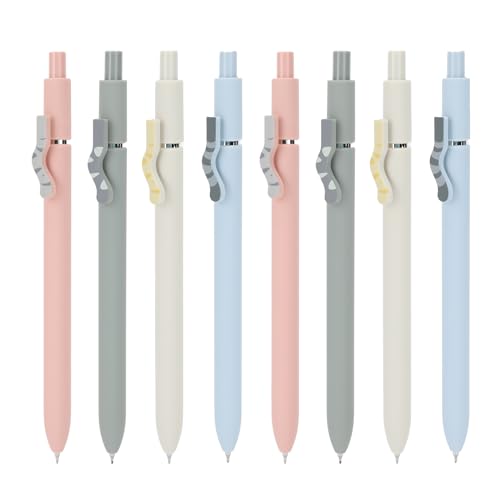 Ddaowanx Cute Cat Pens Set,8 Pcs 0.5mm Quick Dry Black Ink Gel Pens | Fine Point Smooth Writing Pens for Nurses and Teachers,Kawaii Office&School Supplies,Cat Lover Gifts for Women - color: 8 Pcs Morandi Cat-Black Ink