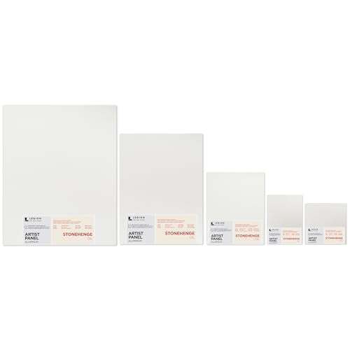 Legion Artist Panel, 1/8" Composite Brushed Aluminum with Stonehenge Oil 100% Cotton White 320gsm Paper, 8 x x10 inches for Oil Media - size: 8 x 10