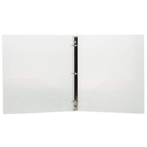 JAM PAPER Plastic 1 inch Binder - Clear 3 Ring Binder - Sold Individually - color: Clear, size: 1 inch