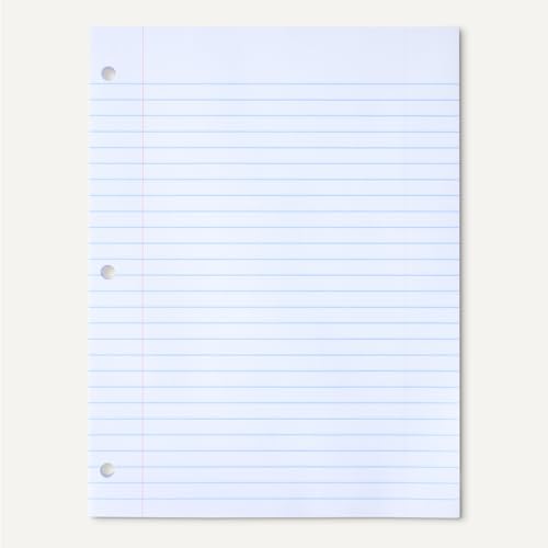 Amazon Basics Wide Ruled Loose Leaf Paper, 10.5" x 8", 150 Sheets, No Binding, White, 1-Pack - size: Wide Ruled, 1-pack