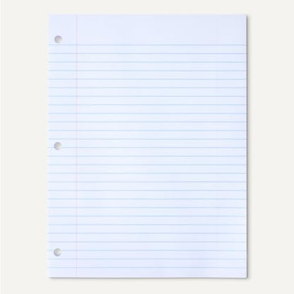 Amazon Basics Wide Ruled Loose Leaf Paper, 10.5" x 8", 150 Sheets, No Binding, White, 2-Pack - size: Wide Ruled, 2-pack