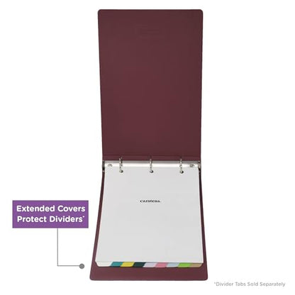 Carstens 2-Inch Heavy Duty 3-Ring Binder - Top Opening, Wine, Durable Plastic, No-Gap Rings, Waterproof Cover, No Pockets, Holds 300 US Letter Sheets, BPA-Free, Made in USA (2873-3R), Case of 16 - color: Burgundy, size: Case of 16