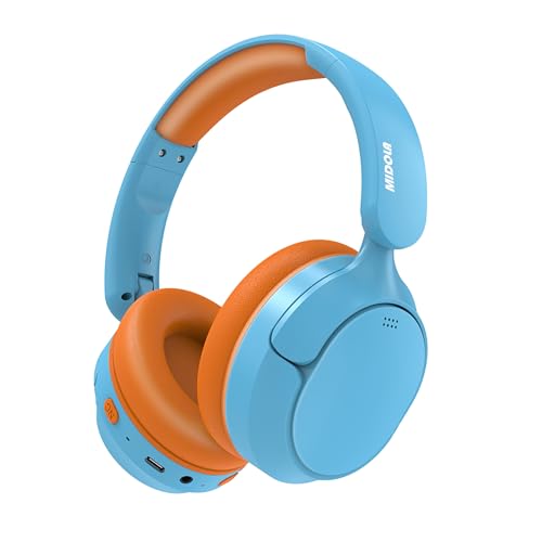 MIDOLA Kids Bluetooth Headphones Active Noise Cancelling,Volume Limited 85/94dB,Over Ear Foldable with Mic Aux Cord,Lightweight Wireless Headphone for Kid Toddler Child Pad Tablet Sky Blue - color: Sky Blue