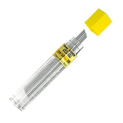 Pentel Super Hi-Polymer Lead Refill, (0.9mm) Thick, 2B, 180 Pieces of Lead, 12 Tubes of Lead (50-9-2B) - style: 2B Lead