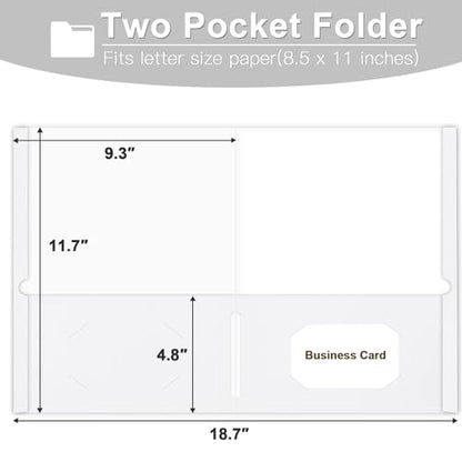 Folders with Pockets, LAYZZ 30 Pack Paper Pocket Folders, 2 Pocket File folders Fits Letter Size Paper, for School Office and Home (White) - color: White