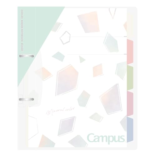 Kokuyo Campus Refillable Notebook, B5 Slim 2 Ring Binder Notebook with with 5 Subject Dividers, 100 Sheets Capacity. Suitable for 26 Holes Loose Leaf Paper, Mineral Color Sorbet Blue (Le -PP358-L4LB) - color: Sorbet Blue, size: B5