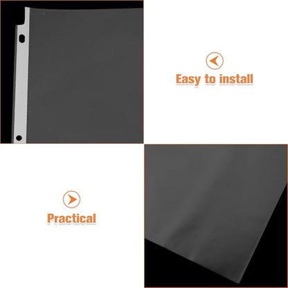 50pcs Clear Protectors Plastic Page Sleeves for Binders Transparent Punched Sheet Sleeves Reinforced Heavy Duty Document Organizers
