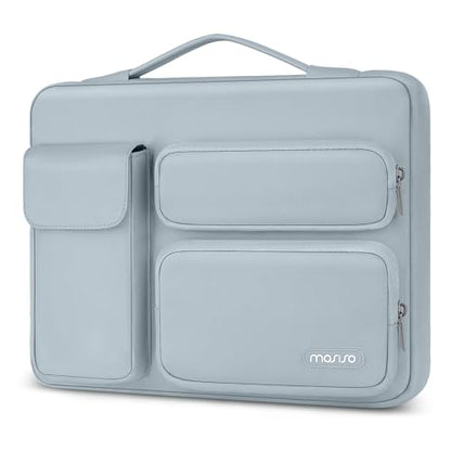MOSISO 360 Protective Laptop Case 16 inch,15-15.6 inch Laptop Sleeve | Compatible with MacBook Pro 16,HP Acer Dell Lenovo ASUS,Side Open Bag with 2 Raised&1 Flapover Pockets, Baby Blue - color: Baby Blue, size: 16 inch