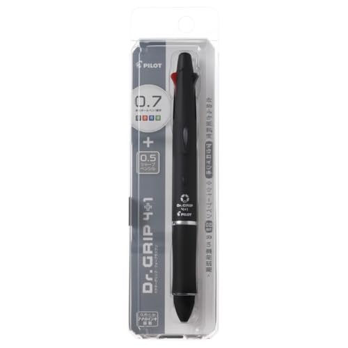Pilot Dr. Grip 4+1, 4 Color 0.7 mm Ballpoint Multi Pen & 0.5 mm Mechanical Pencil - Black Body (BKHDF1SFN-B)