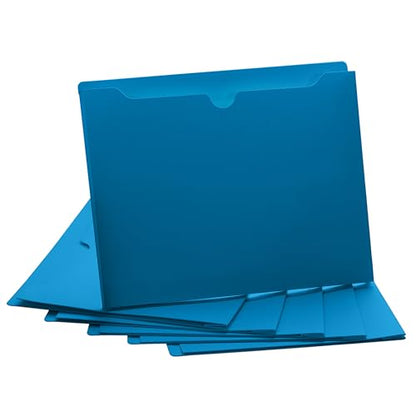 Blue File Jackets, 2 Inch Expansion, Letter Size, Reinforced Straight-Cut Tab, 6 Pack - color: Blue, style: 2 Inch Expansion