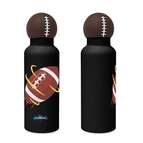 Game Time Football Water Bottle - Insulated Water bottle with Football Design for Enthusiasts – Stainless Steel Water Bottle with Leak Proof Design - 16oz - color: Football Bottle