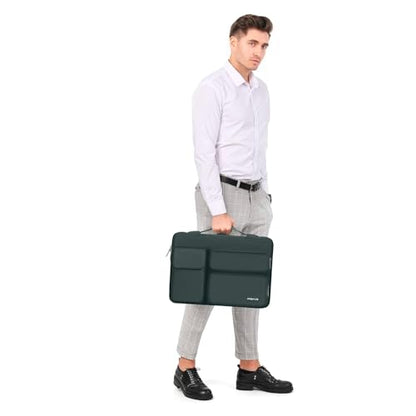 MOSISO 360 Protective Laptop Case 13.3 inch, 13-13.3 inch Laptop Sleeve | Compatible with MacBook Air/Pro 13 / Pro 14, HP Dell ASUS Lenovo,Side Open Bag with 2 Raised&1 Flapover Pockets,Emerald Green - color: Emerald Green, size: 13.3 inch