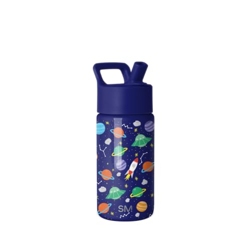 Simple Modern Kids Water Bottle with Straw Lid | 14oz Insulated Stainless Steel Kids Tumbler & Spill Proof Toddler Cup for School, Girls, Boys | Summit | Outer Space - color: -Outer Space, size: 14 Ounces