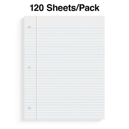STAPLES College Ruled Filler Paper, 8” x 10.5”, 120 Sheets/Pack - style: 120 Pack