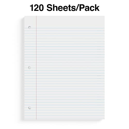STAPLES College Ruled Filler Paper, 8” x 10.5”, White, 360/Carton - style: 360 Pack