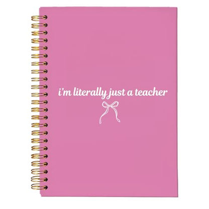 Coquette Pink Teacher Notebook, Teacher Appreciation Gifts Journal For Women, Cute Motivational Floral Teach Love Inspire Notebooks, 5.5x8.3 Inch - color: Pink