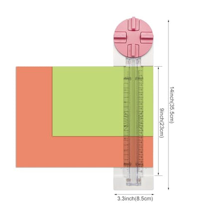 Paper Trimmer, 4 Styles Craft Paper Cutter Multi-Function Scrapbooking Tool for Cutting Paper Photos Scrapbook Postcard (Straight, Wave, Perforated and Creasing Lines) (Pink) - color: Pink