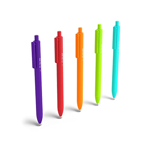 TRU RED Retractable Gel Pens, Fine Point 0.5mm, Assorted Ink Colors, 15 Pack – Quick‑Dry Pens for Color Coding & Notes - color: Assorted, size: 1 Count (Pack of 15), style: Fine Point