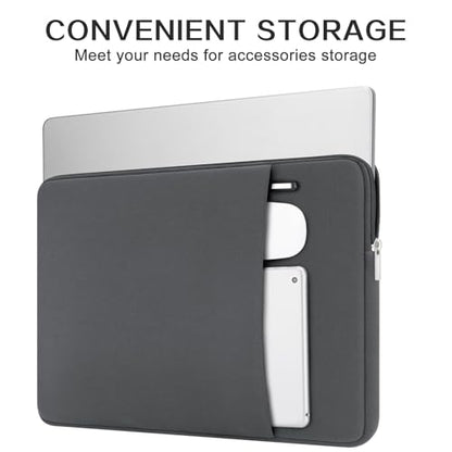 RAINYEAR 13 Inch Laptop Sleeve Compatible with 13.3" MacBook Air/Pro M1 M2 M3 M4 M5 A3449 A3240 A3113 A2681 A2338 Case Bag with Front Pocket Accessories Pouch (Gray, Upgraded Version) - color: Gray(Upgraded Version), size: 13"