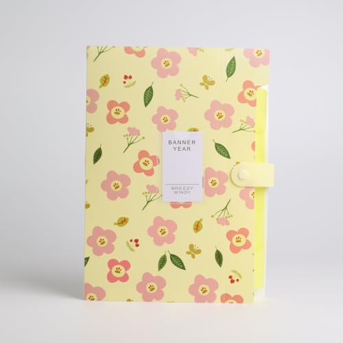 Folder Organizer Expanding File Folder Patternted - Accordion Document Organizer with 6 Pockets and Labels, Waterproof A4/Letter Size for School Office Home (Glod Floral) - style: Glod Floral Pro