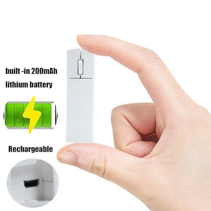elec Space Wireless Mini Finger Mouse - Silent Dual-Mode Bluetooth & 2.4GHz, Ergonomic Portable PC Mice with Case, Compatible with MacBook and Chromebook - color: White