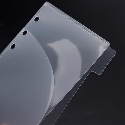 Mogoostry A6 Binder Pocket Cash Envelope 6-Tab Clear Plastic Binder Dividers with 2 Pockets for 6 Ring A6 Binder Sheet Protector Pouch Binder Folder Organizer (6 Sheets) - color: Clear - 1 Set