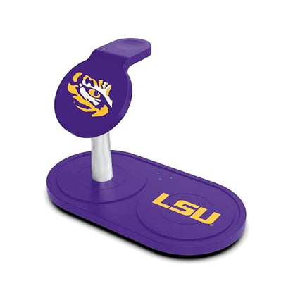 SOAR Collegiate 3-in-1 Wireless Charging Station - color: LSU Tigers