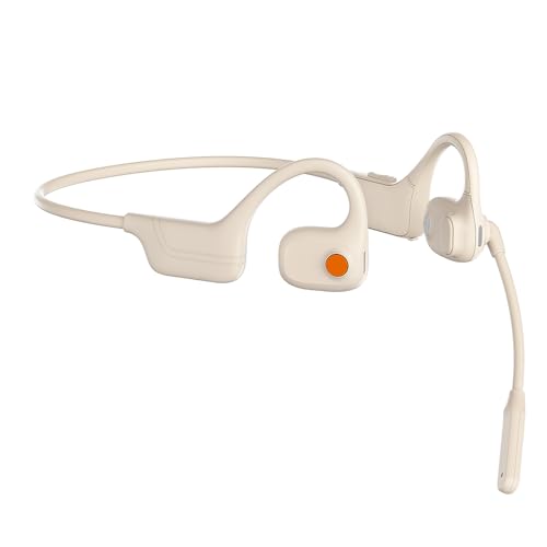 AYI Open Ear Air Conduction Bluetooth Headphone Dual Mic Rotatable Boom Mic Active Noise Cancellation IPX5 Waterproof Bluetooth 5.4 Pain-Free Design for Sports Work Outdoor Activities-DG White - color: DG09 White