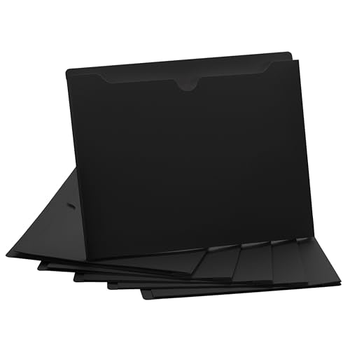 Black File Jackets, 2 Inch Expansion, Letter Size, Reinforced Straight-Cut Tab, 6 Pack - color: Black, style: 2 Inch Expansion