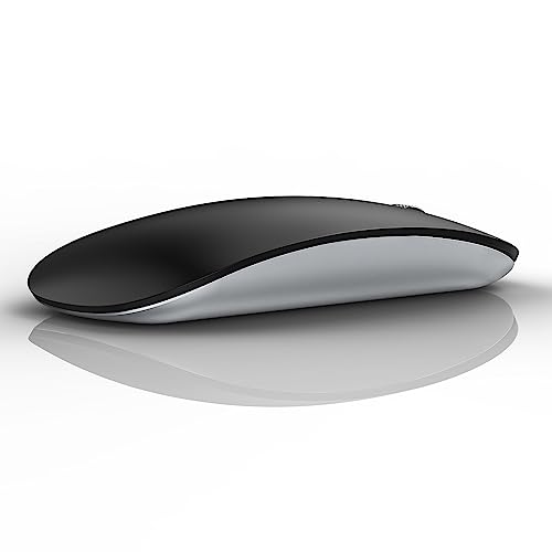 TENMOS M18 Bluetooth Mouse, USB C Rechargeable Wireless Mouse, Triple Mode (Dual Bluetooth+USB) Computer Silent Mice Portable with USB Receiver Type C Adapter for Laptop/MacBook/iPad/PC - Matte Black - color: matte black