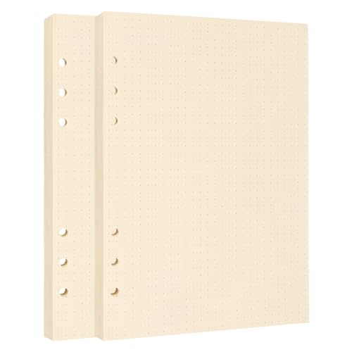 A5 6 Hole Cornell Refill Paper College Ruled 160 Sheets 320 Pages | Thick horizontal lined paper, no ink bleed through, designed for Cornell note taking system - style: Dotted Paper
